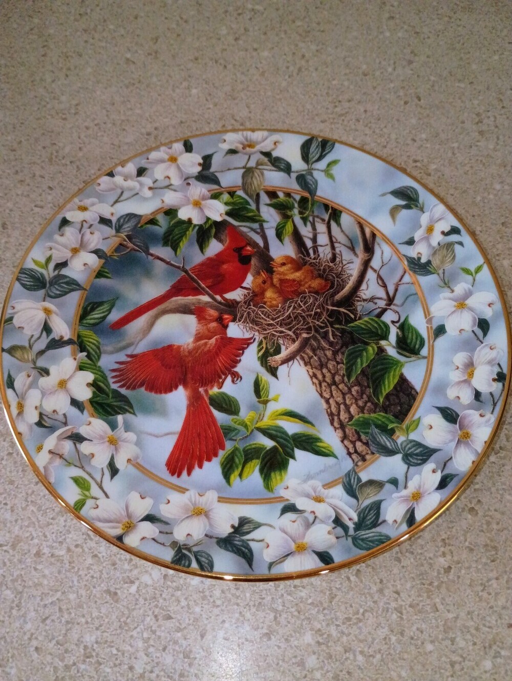 Bradford Exchange Signs of Spring "A Family Feast" Porcelain Plate LE